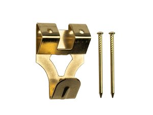 Picture Hooks 2 Pin Quality 28mm Brass Plated pack 1000 with Pins